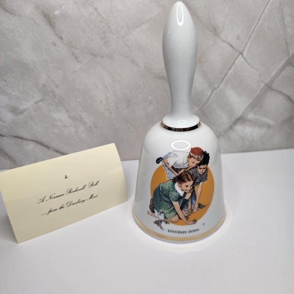 Norman Rockwell Other - 1977 Norman Rockwell "Knuckles Down" Limited Edition Collector Bell Danbury Mint